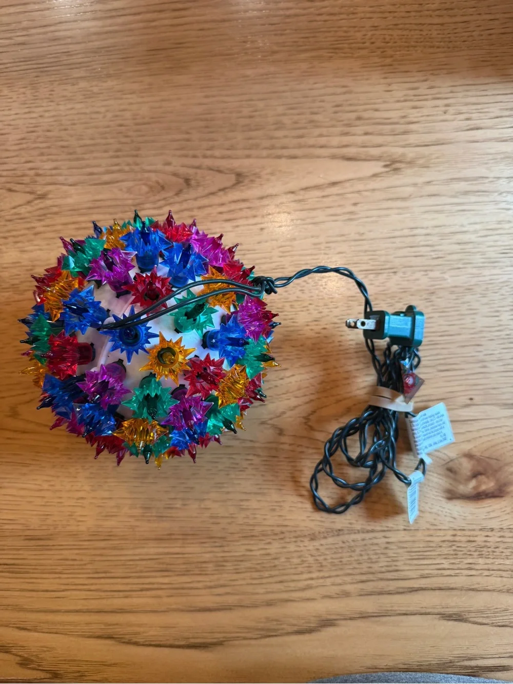 Vintage Multi-Color Starburst Christmas Light Sphere